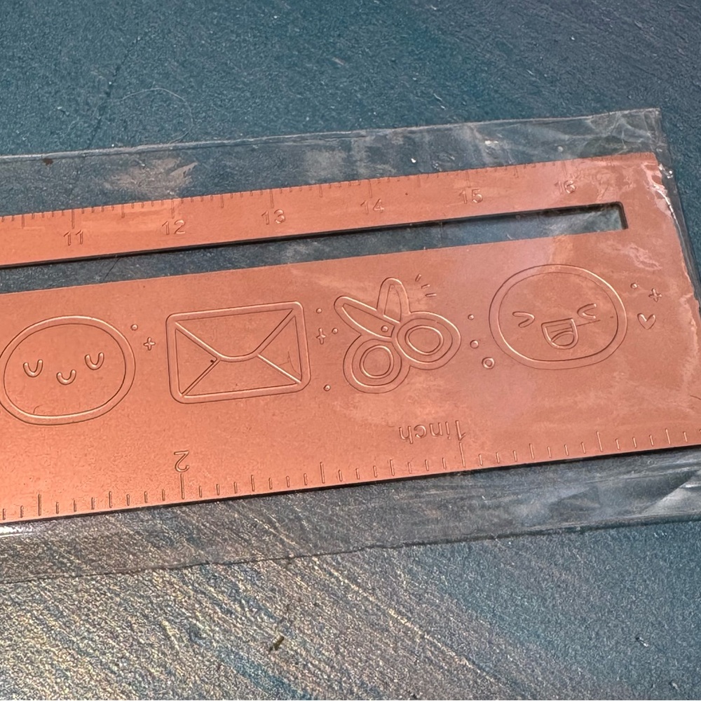 TheCoffeeMonsterz Co Emotis and Doodles 2.0 Metal Ruler: Rose Gold - Picture 2 of 4